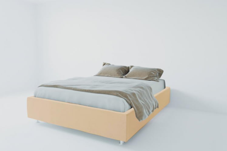 Мягкая интерьерная кровать Подиум без основания Цвет фасада: Бежевый; Материал фасада: Экокожа; Спальное место: 1800х2000 мм_0
