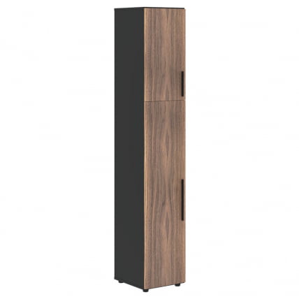Шкаф-колонка с глухими малыми и средними дверьми (левый) VELION VENEER VRHCS 40.3 L Американский орех Яшма черная_0