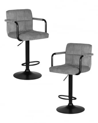 Стул барный ДОБРИН КРУГЕР АРМ БЛАCК (серый вельвет (ЛАР-Е2041-25)) 2 шт / DOBRIN KRUGER ARM BLACK (LAR-E2041-25))_0