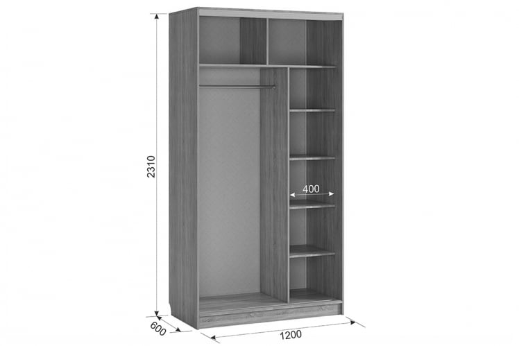 Шкаф-купе Рио 7-600 18 СК-04Р21 венге / SK-04R21_1