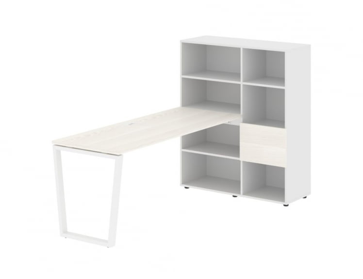 Рабочая станция EDIS EVRST 1117 Ясень Траун Белый Белый_0