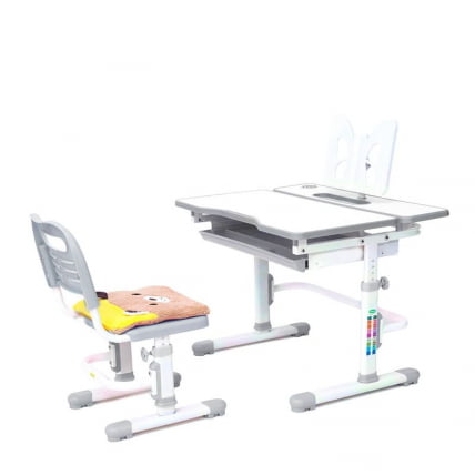 Комплект парта и стул с чехлом RIFFORMA Comfort-07 Белый Серый_0