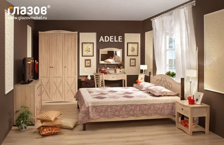 Спальня композиция 2 ADELE Дуб Сонома/Орех шоколадный (спальня)_0