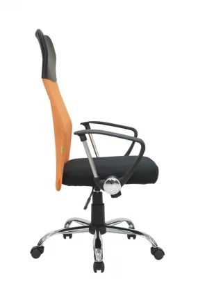 Кресло оператора Riva 8074 подголовник-экокожа Черный-оранжевый_2