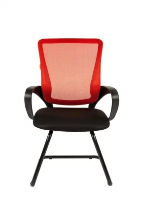 Кресло для посетителей Chairman 969 V сетка красная/ткань черная_1