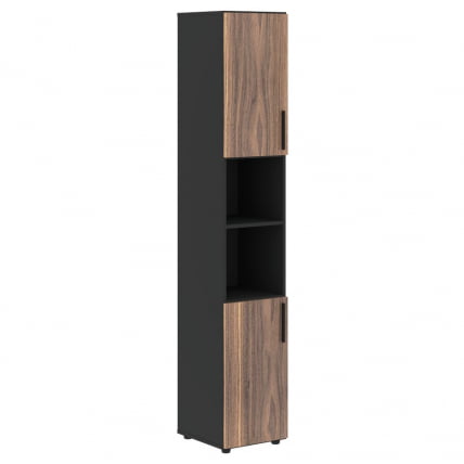 Шкаф-колонка с глухими малыми дверьми (левый) VELION VENEER VRHCS 40.4 L Американский орех Яшма черная_0