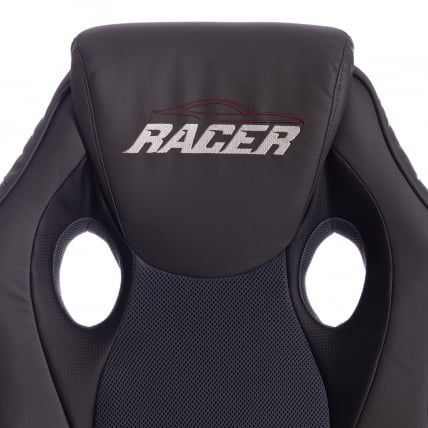 Кресло RACER кож/зам/ткань, металлик/серый, 36/12_7