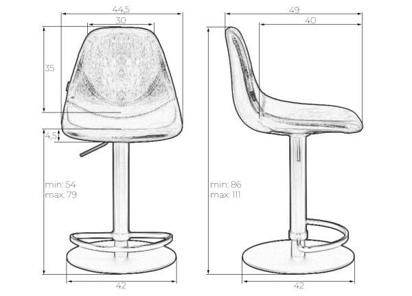 Стул барный ДОБРИН РОМЕ (коричневый винтажный ПУ (МС09)) 2 шт / DOBRIN ROME PU (MS09))_10