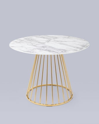 Стол обеденный Ливерпуль 110кс110 Белый мрамор / 110x110_5