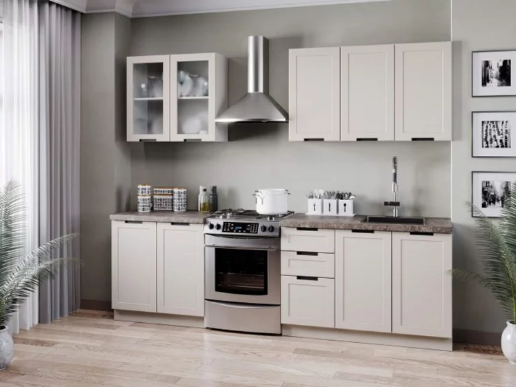 Тумба кухонная 600 с 2 ящиками (4) Джамис ЛД 296.130.000.092 Белый Кашмир_2