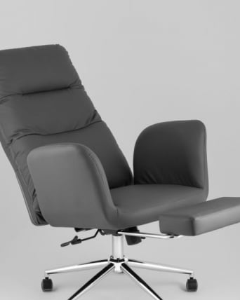 Кресло руководителя ТопЧаирс Солид НC с оттоманкой серый / TopChairs Solid NC_10