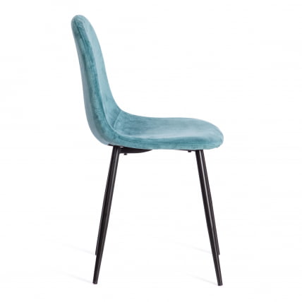 Стул BREEZE (mod. 4724) вельвет/металл, 44 х 53 х 87 см, Light pale green (темно-бирюзовый ) HLR60 / черный_1