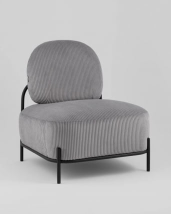 Кресло Стоун К велюр рельефный светло-серый_0