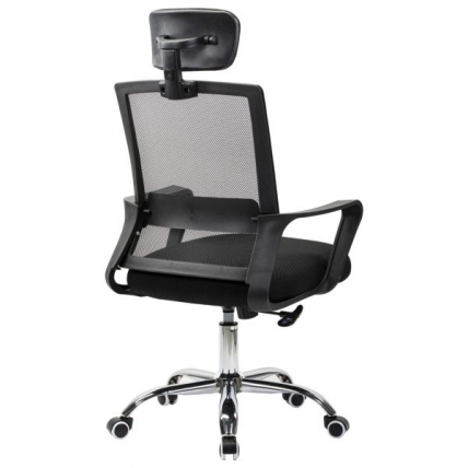 Кресло CROMEX (КРОМЕКС) Debut CH-697 ХРОМ сетка/ткань TW черное_5