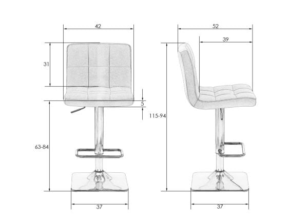 Стул барный DOBRIN GOLDIE (серый велюр (MJ9-75)) 2 шт_7