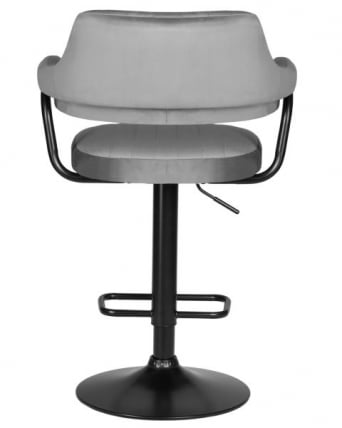 Стул барный ДОБРИН CХАРЛЙ БЛАCК (серый велюр (МДЖ9-75)) 2 шт / DOBRIN CHARLY BLACK (MJ9-75))_5