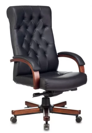 Кресло руководителя Бюрократ T-9928WALNUT/BLACK_0