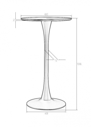 Стол барный MIA BAR (белая столешница, белое основание)_4