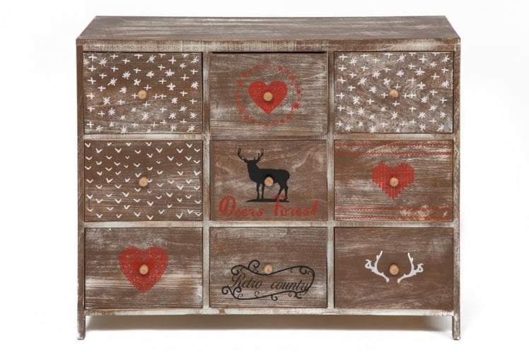 Комод с 9 ящиками Secret De Maison CHRISTMAS 9 ( mod. HX16-007NS ) brown antique/ash christmas_4
