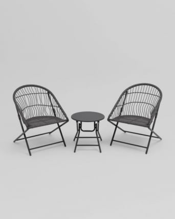 Комплект складной мебели для сада Солей темно-серый / Soley_0