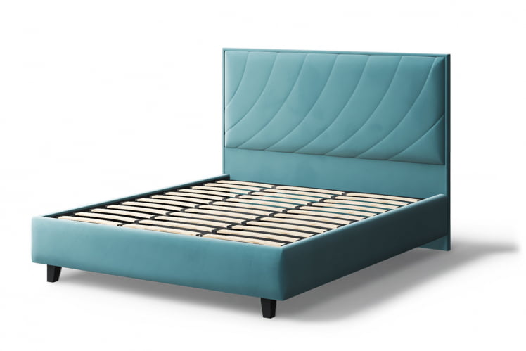 Кровать СОФИЯ 2000*1800мм (без опор), велюр НЕО 22 (бирюзовый), (б/основания, б/матраса) / NEO_1