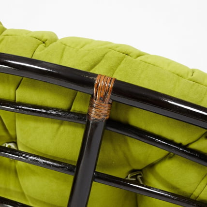 Кресло ПАПАСАН 23/01 В /с подушкой/ диаметр подушки 125 см, 115х101х104 см, Антикуе бровн (античный черно-коричневый), флок Олива, 23 / PAPASAN W Antique brown_6