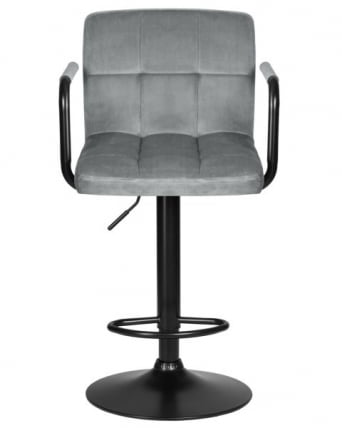 Стул барный ДОБРИН КРУГЕР АРМ БЛАCК (серый велюр (МДЖ9-75)) 2 шт / DOBRIN KRUGER ARM BLACK (MJ9-75))_6
