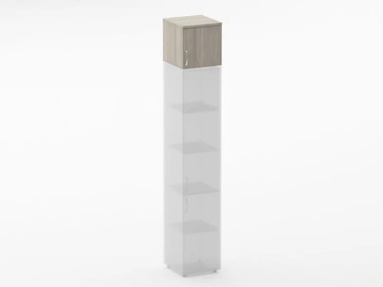 Антресоль узкая Glassy 6.04.13Пр Дуб сантана светлый_0
