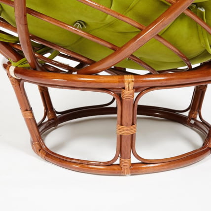 Кресло ПАПАСАН 23/01 В /с подушкой/ диаметр подушки 125 см, 115х101х104 см, Пекан (орех), флок Олива, 23 / PAPASAN W Pecan_8