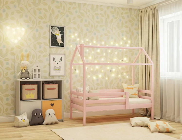 Кровать-домик RooRoom кд-3Р Розовый_0