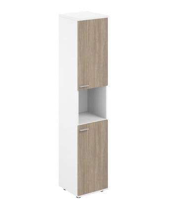 Шкаф высокий с нишей правый Sigma SG.846.WH.OD.OD.R Белый Дуб темный_0