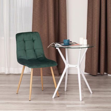 Стул CHILLY (mod. 7094-1) вельвет/металл, 44,5х52,5х86 см, dark green (темно-зеленый) HLR57 / натуральный_8