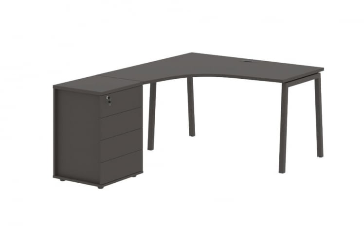 Стол эргономичный с тумбой (левый) EDIS ELCET 1318 L Мокко_0