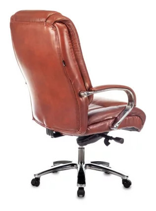 Кресло руководителя Бюрократ T-9925SL кожа Светло-коричневый Leather Eichel_3