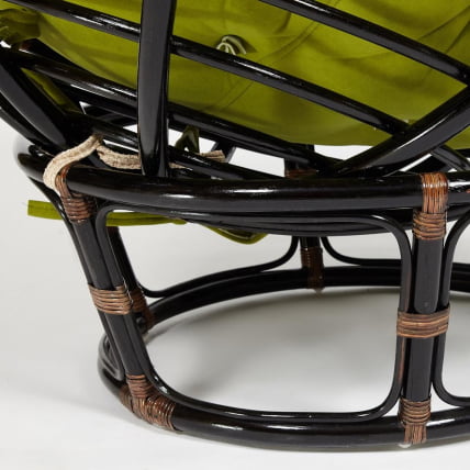 Кресло ПАПАСАН 23/01 В /с подушкой/ диаметр подушки 125 см, 115х101х104 см, Антикуе бровн (античный черно-коричневый), флок Олива, 23 / PAPASAN W Antique brown_7