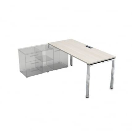 Стол рабочий, прямолинейный три опоры, левый GLOSS LINE НСТЛ-П.996 Ivory_0