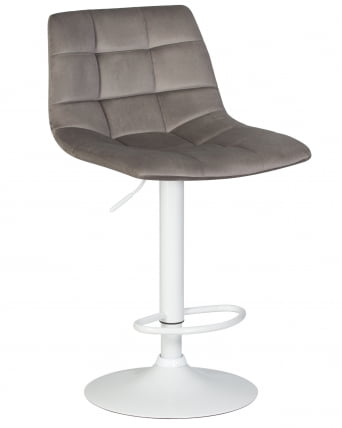 Стул барный DOBRIN TAILOR WHITE Серый велюр MJ9-75_0