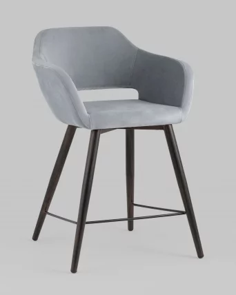 Стул полубарный Саймон ПЛ велюр Cерый_1
