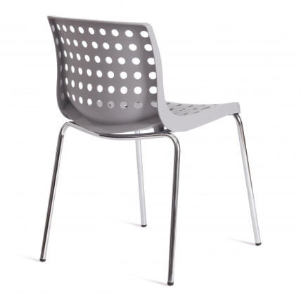 Стул SKALBERG (mod. C-084-A) металл/пластик, 46 х 56 х 79 см, Grey (серый) / Chrome (хром)_2