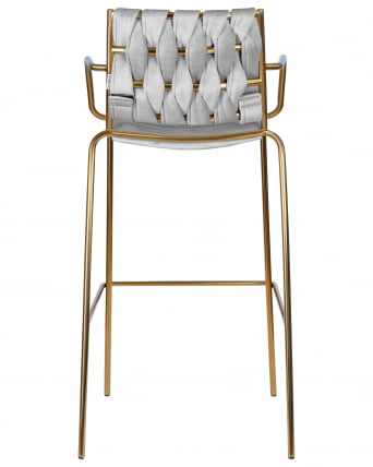 Стул барный ДОБРИН МИЛЛЕР ГОЛД (cветло-серый велюр (135-37)) / DOBRIN MILLER GOLD (cветло-серый_4