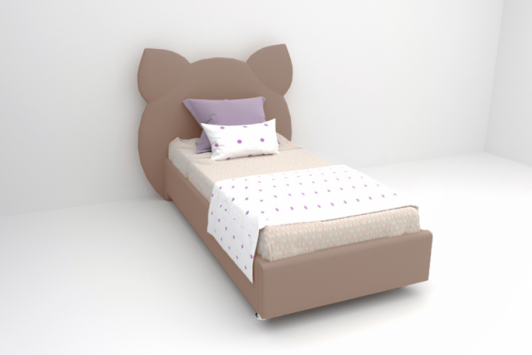 Детская кровать &куот;Котя&куот; с ортопедическим основанием Цвет фасада: Серый; Цвет корпуса: Серый; Материал фасада: Металл/Велюр; Размер: 900х2000 мм; Спальное место: 900х2000 мм / "Котя"_0