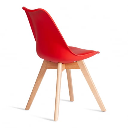Стул TULIP (mod. 73-1) дерево/пластик/экокожа, 47,5x55x80 см, Красный (Red)_1