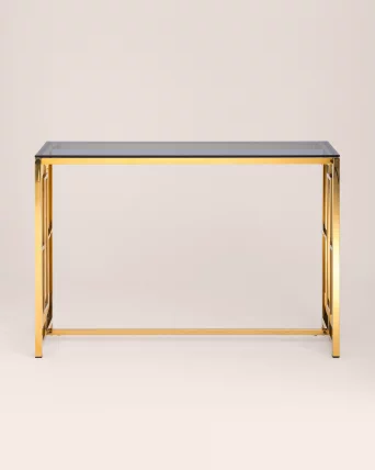 Консоль БРУКЛИН 115x30 Золото стекло smoke Консоль БРУКЛИН 115x30 Золото стекло smoke_2