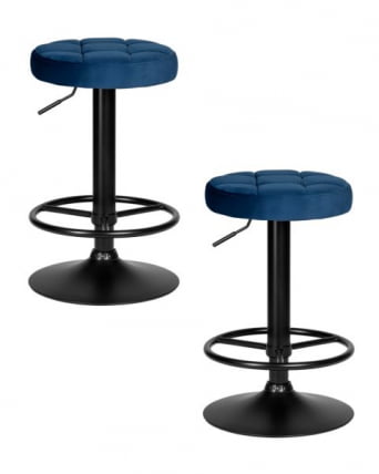 Табурет барный DOBRIN BRUNO BLACK (синий велюр (MJ9-117)) 2 шт_0