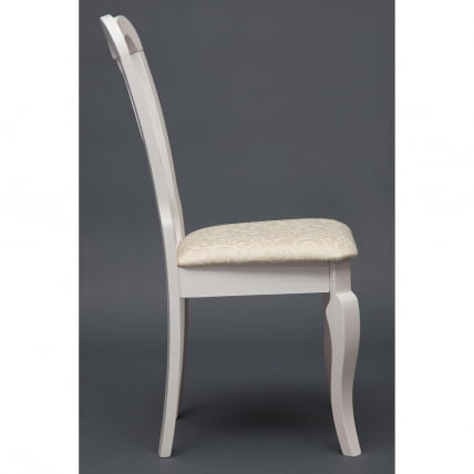 Стул Афродита/ Aphrodite дерево гевея, 46х54х99см, butter white, ткань кремовая с рисунком (3321)_8