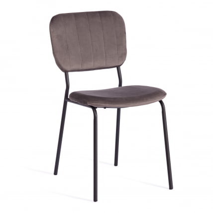 Стул CAROL (mod. UC06) металл, вельвет, 45 х 56 х 82 см, Light grey (светло-серый) HLR24 / черный_0