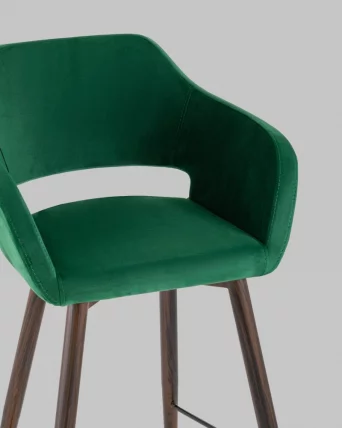 Стул барный Саймон Б велюр Темно-зеленый_8