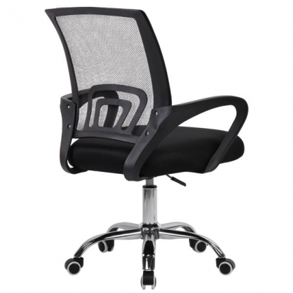 Кресло CROMEX (КРОМЕКС) Top CH-695 ХРОМ сетка/ткань TW черное_1