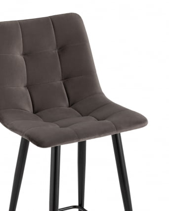 Стул полубарный Джанго 60 см велюр Пепельно-серый_1