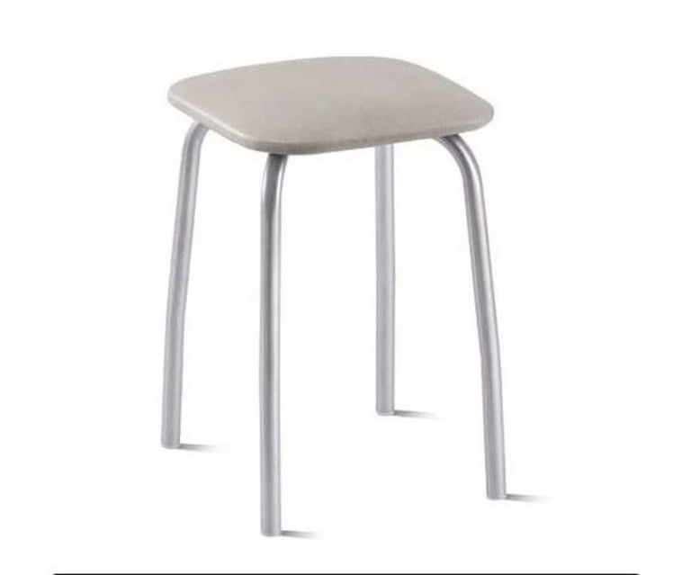 Табурет кухонный 320х320 мм Светло-серый/Алюминий_0